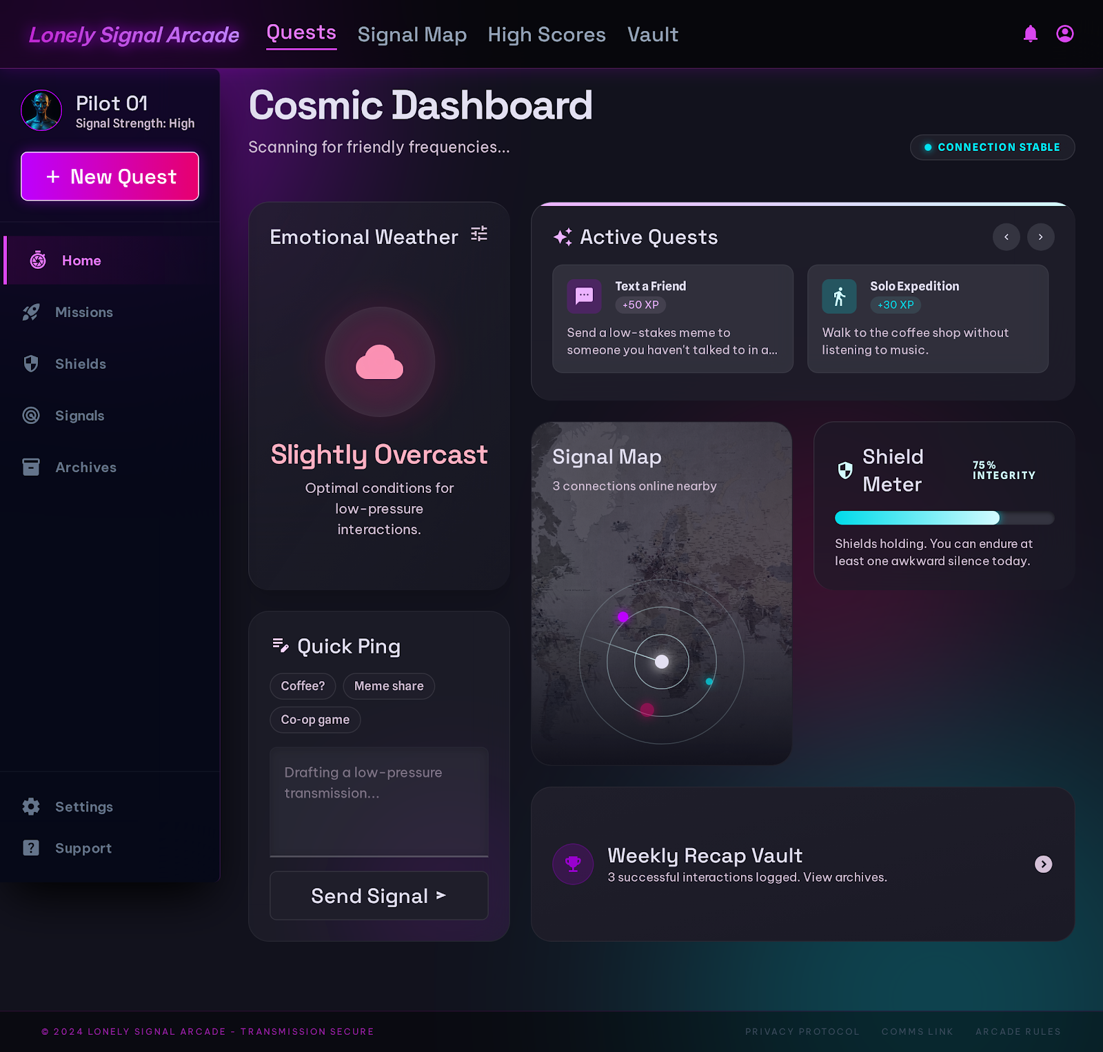 Lonely Signal Arcade preview