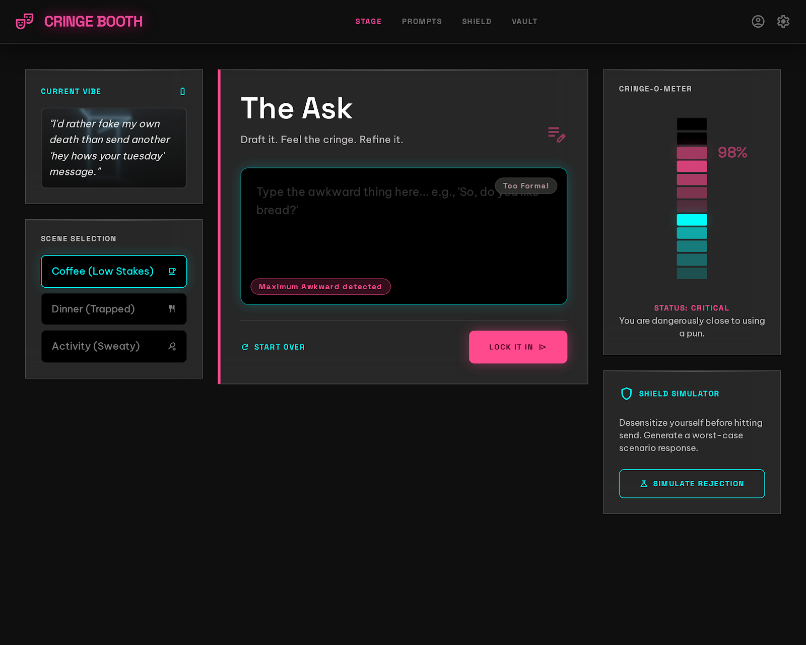 Cringe Invite Rehearsal Booth preview