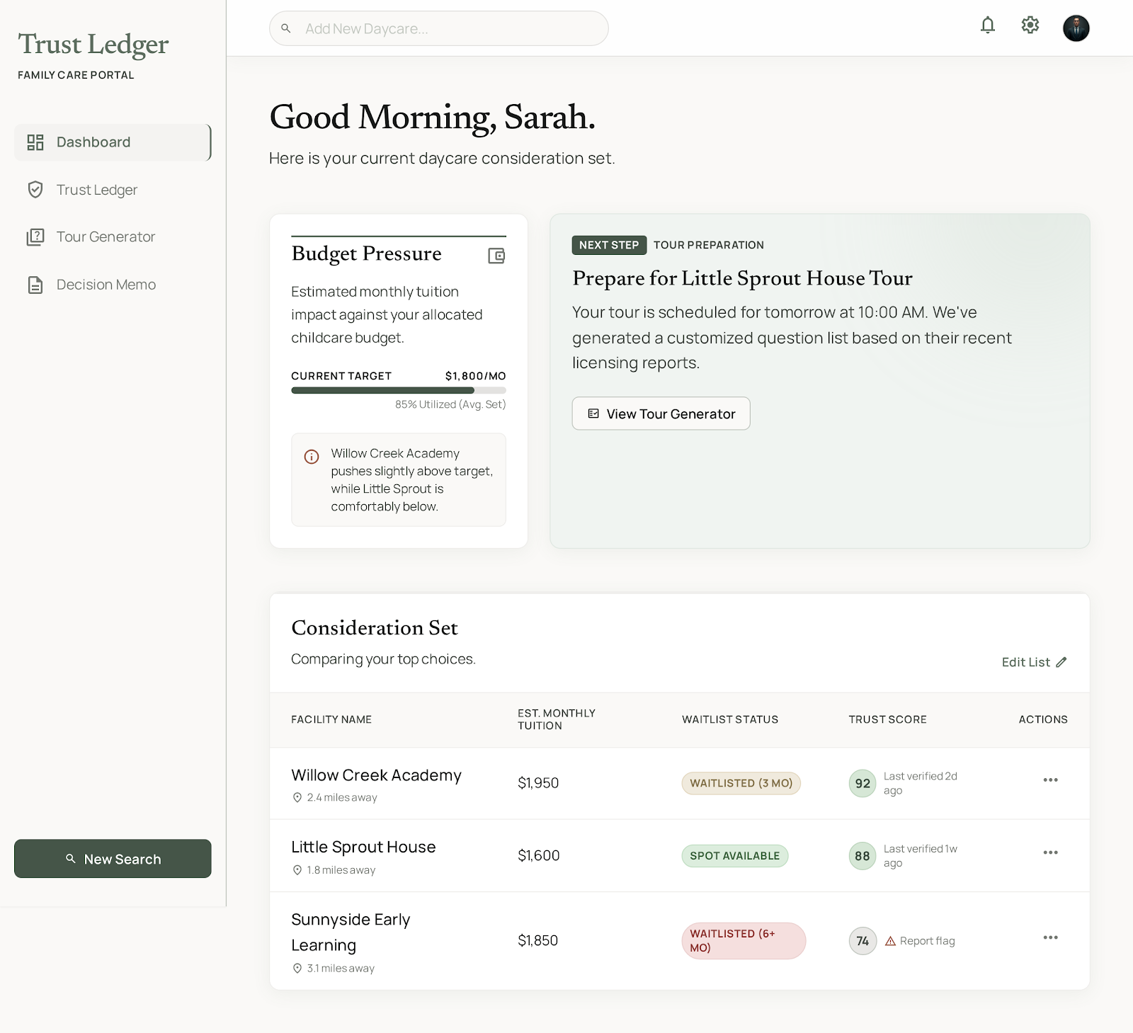 Daycare Trust Ledger preview