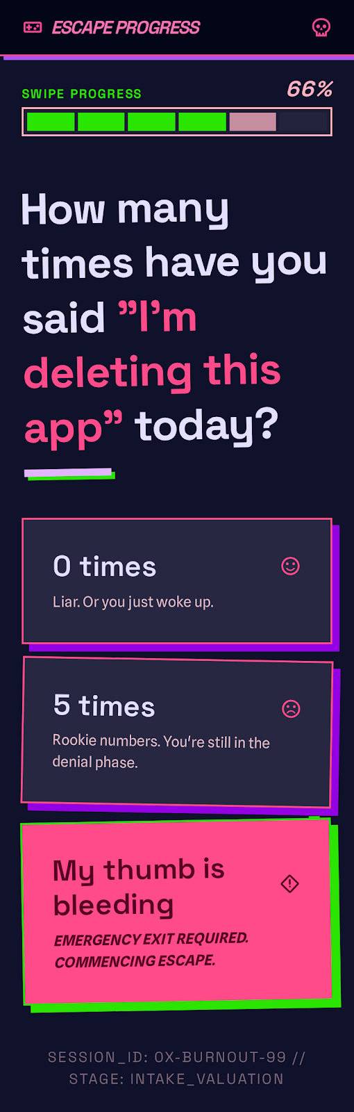 Swipe Burnout Escape Room preview